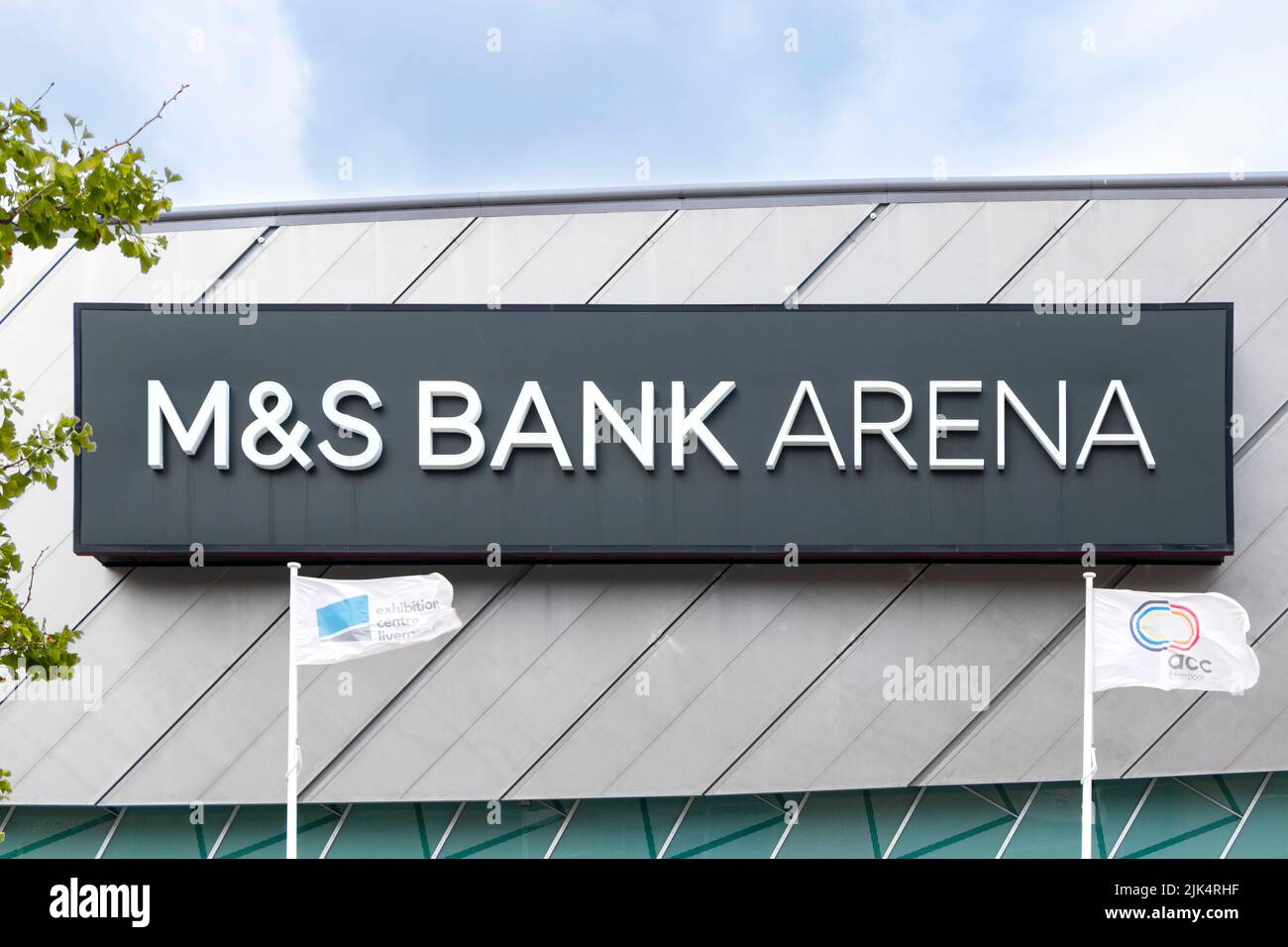 isolated M&S bank arena sign in liverpool  logo  s Stock Photo