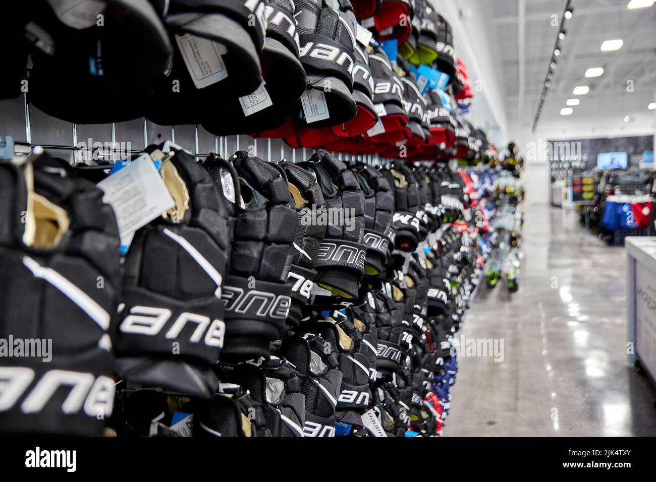 Pompano Beach, FL, USA. Pure Hockey store Grand Opening ceremony at South  Florida, Pompano Beach. Hockey equipment and hockey gear, apparel Stock  Photo - Alamy