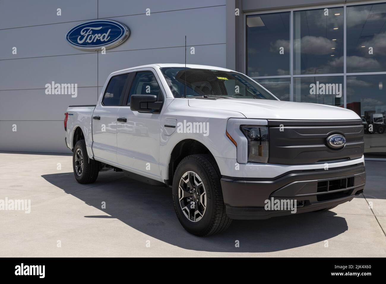 Indianapolis Circa July 2022 Ford F150 Lightning display. Ford offers the F150 Lightning all