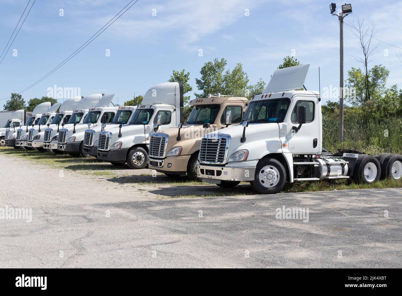 Indianapolis Circa July 2022 Freightliner Semi Tractor Trailer