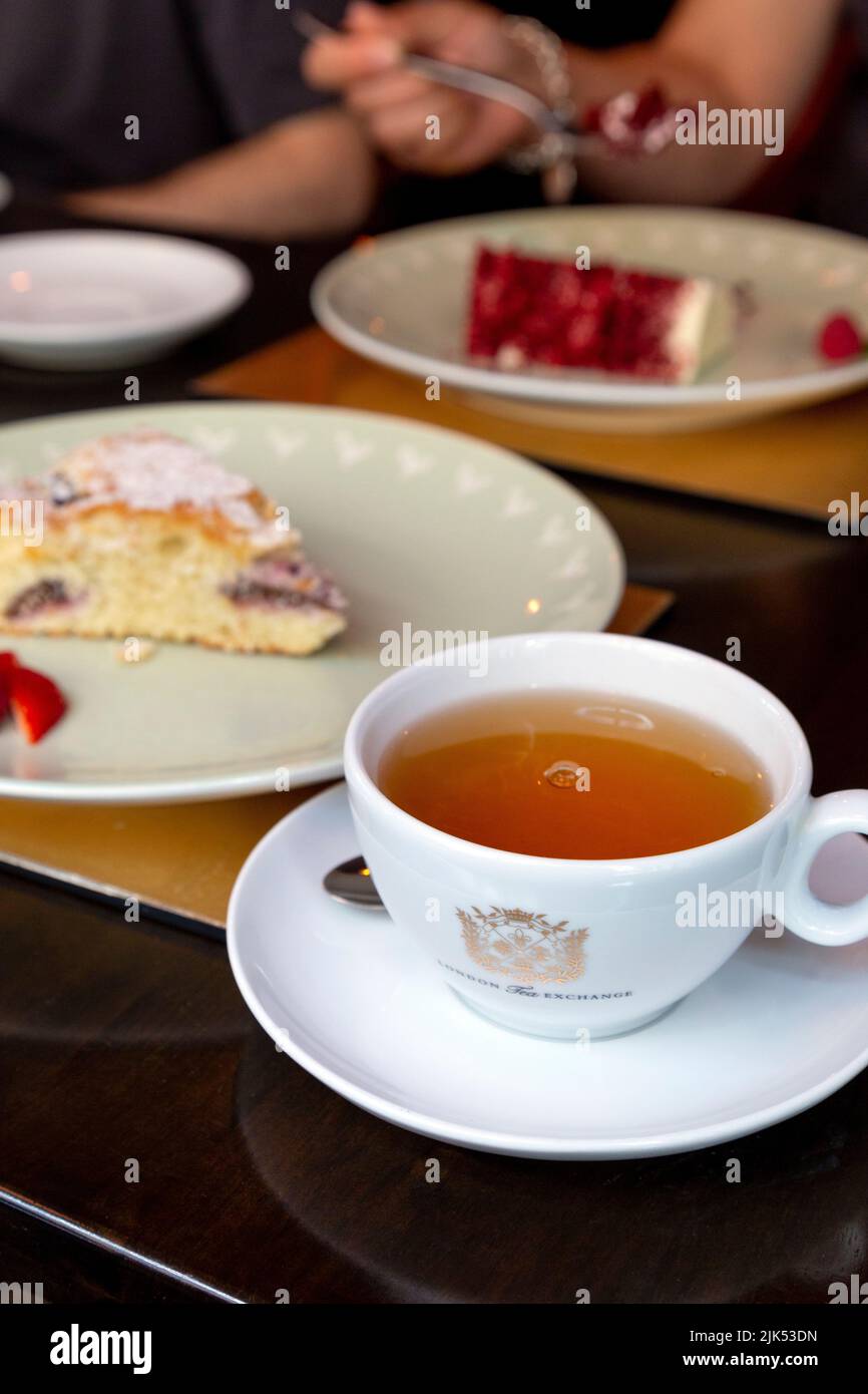 Tea and cake at the London Tea Exchange tea house on Brick Lane, London
