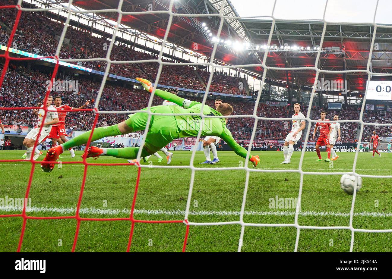 Leipzig Germany 30th July 22 Jamal Musiala Fcb 42 Scores Shoots Goal Tor Treffer Torschuss 0 1 In The Match Rb Leipzig Fc Bayern Munchen Dfl Supercup 1 German Football League