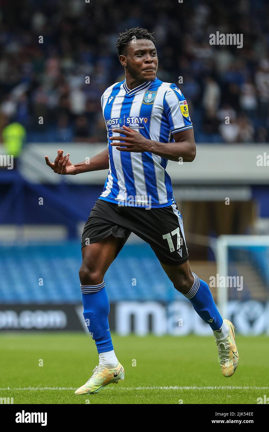 Fisayo Dele-Bashiru #17 of Sheffield Wednesday celebrates his goal to ...
