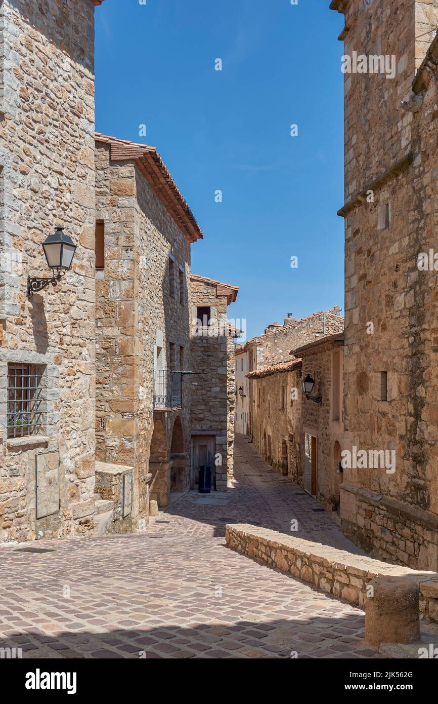 The Pelleric or pillory, a place of punishment in the Middle Ages where the condemned were tied in Culla declared the most beautiful in Spain Castello Stock Photo