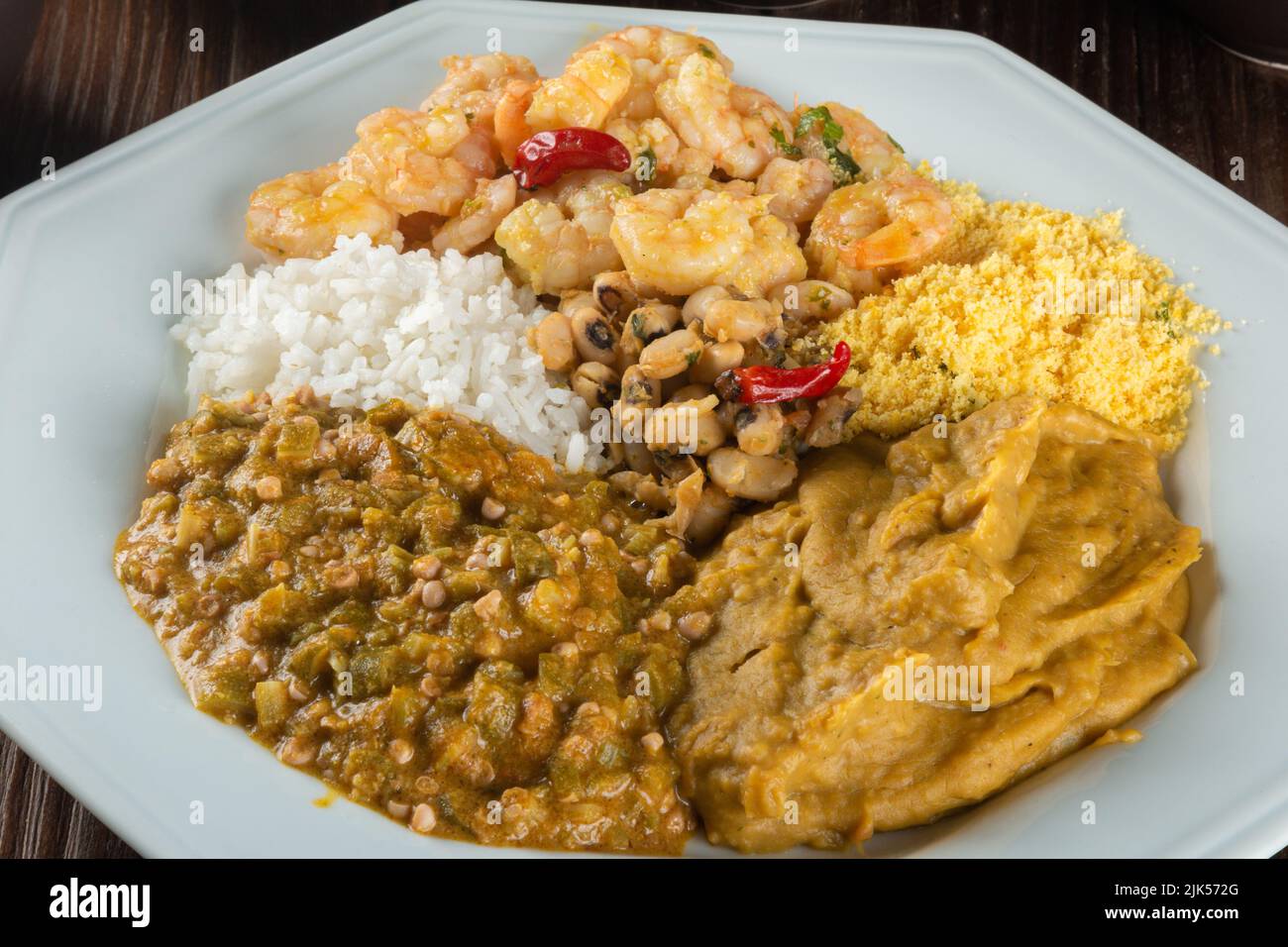 Caruru. Traditional AfroBrazilian dish made with okra and dried shrimp