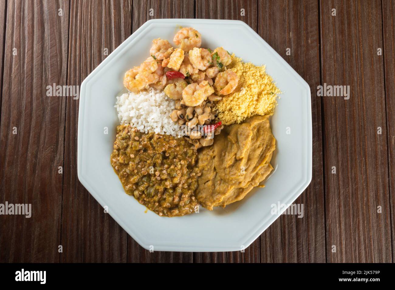Caruru. Traditional AfroBrazilian dish made with okra and dried shrimp