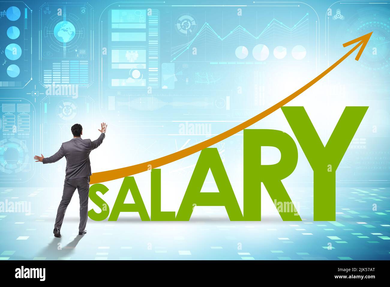 Pay Rise Image Salary increase concept with the businessman Stock Photo - Alamy