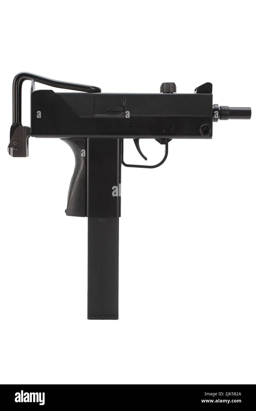 Submachine gun isolated on white background. Stock Photo