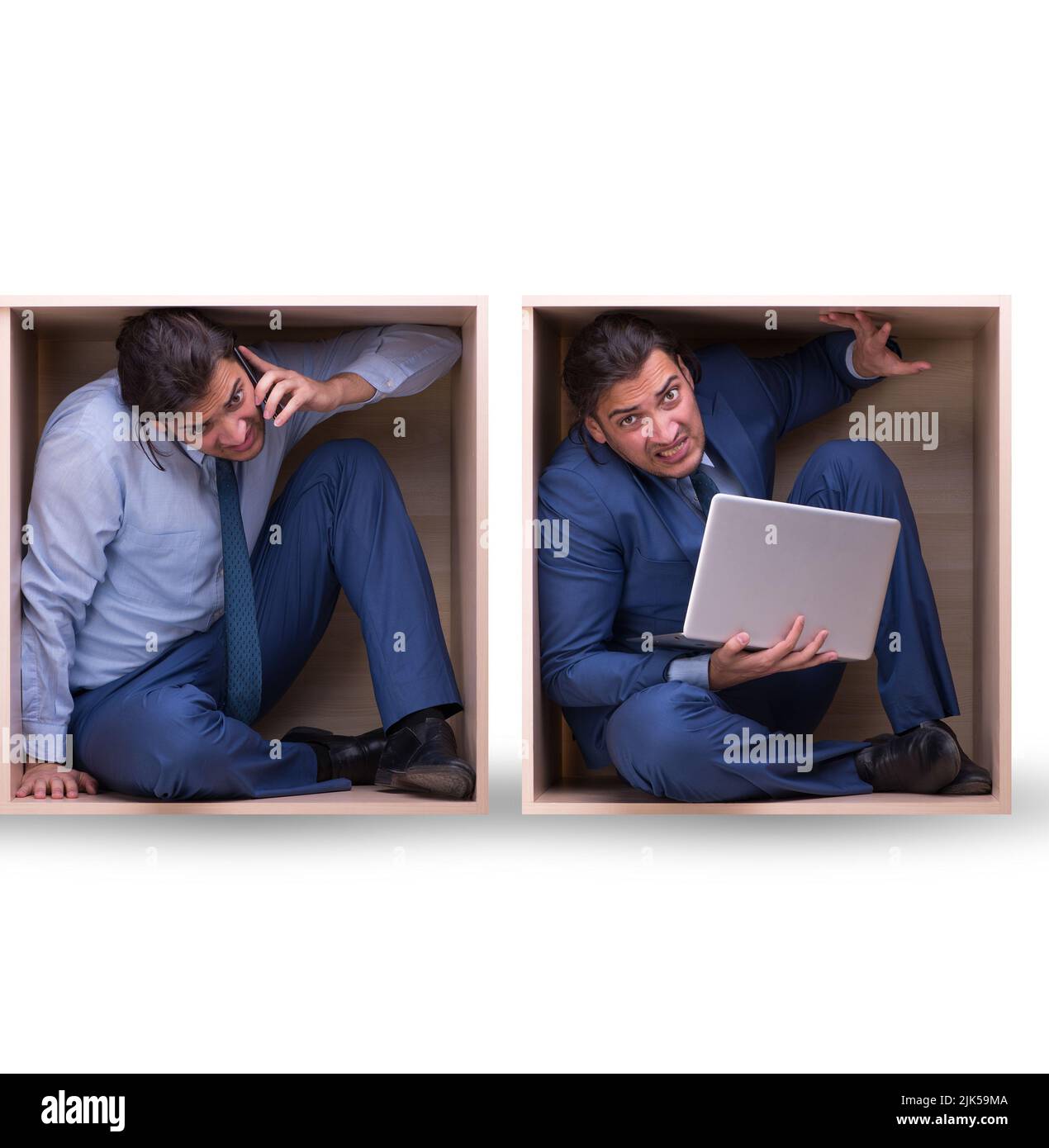 The employee working in tight space Stock Photo Alamy