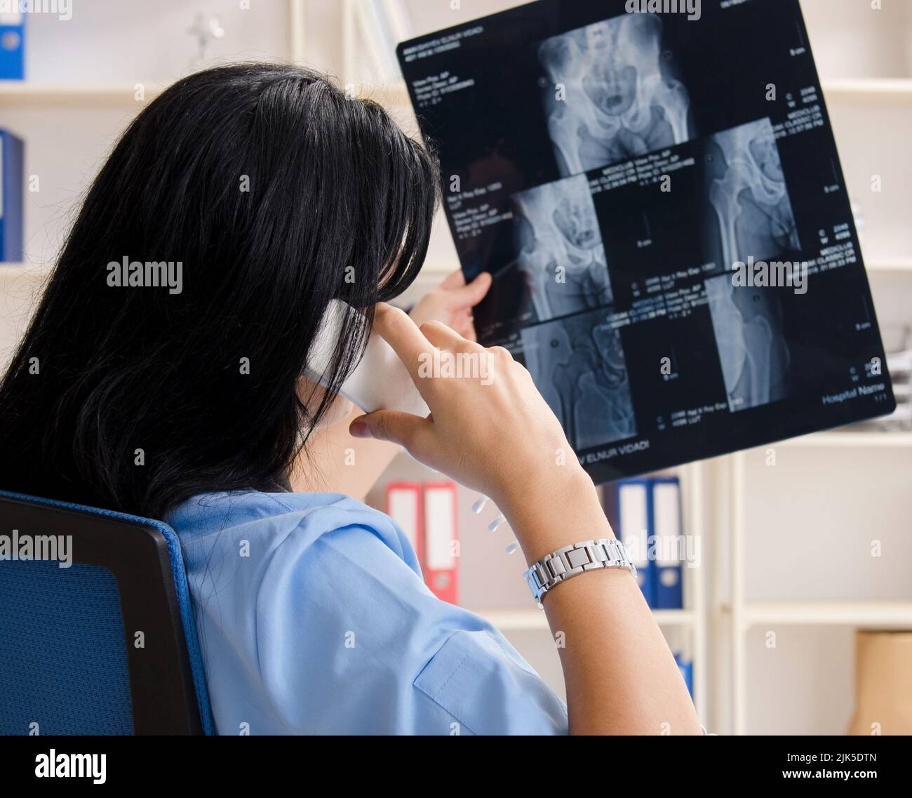 Female doctor radiologist working in the clinic Stock Photo Alamy