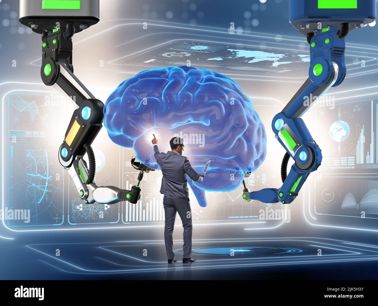 The artificial intelligence concept with businessman Stock Photo - Alamy