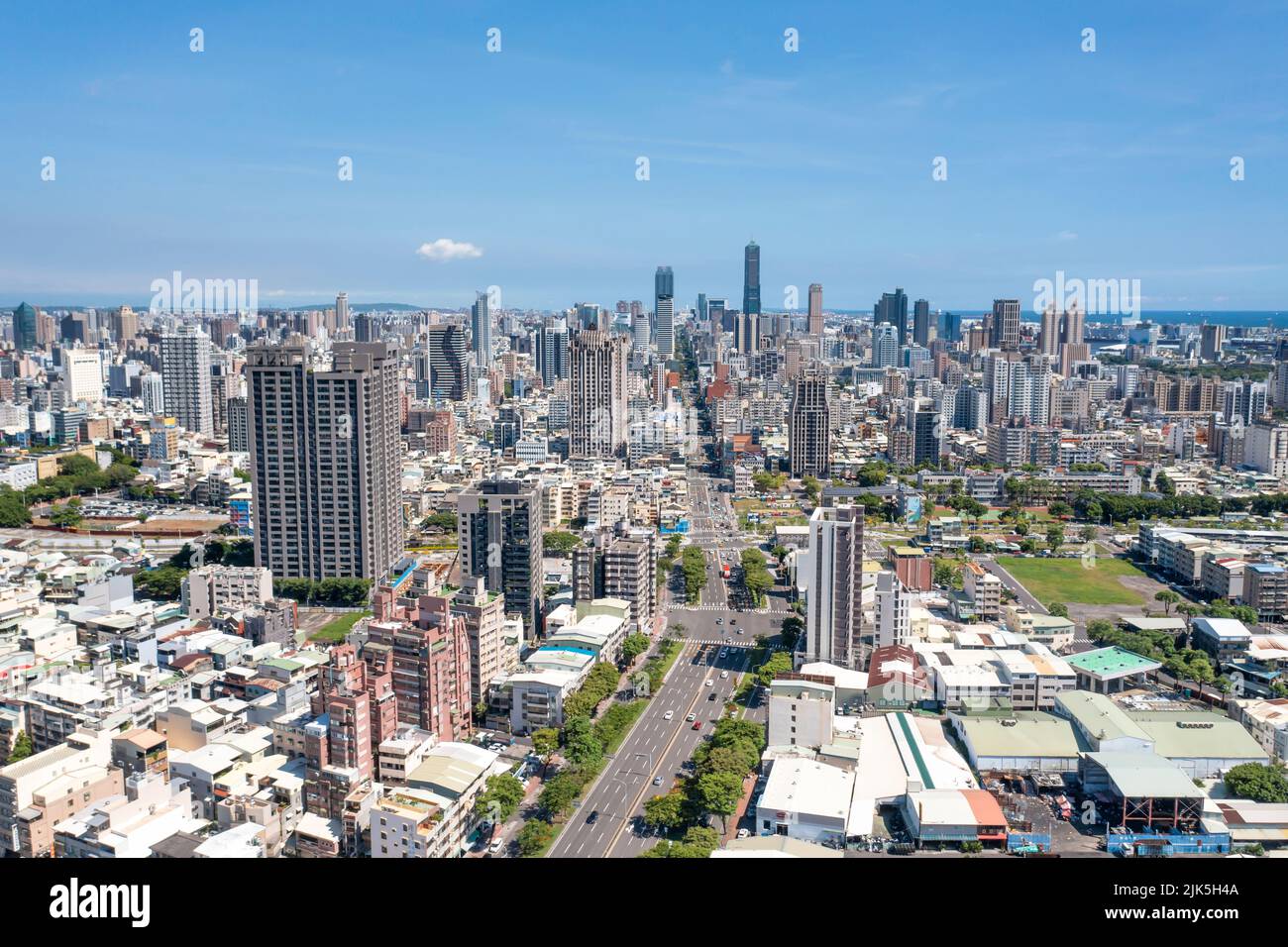 Aerial  view of Kaohsiung city , Taiwan. Stock Photo