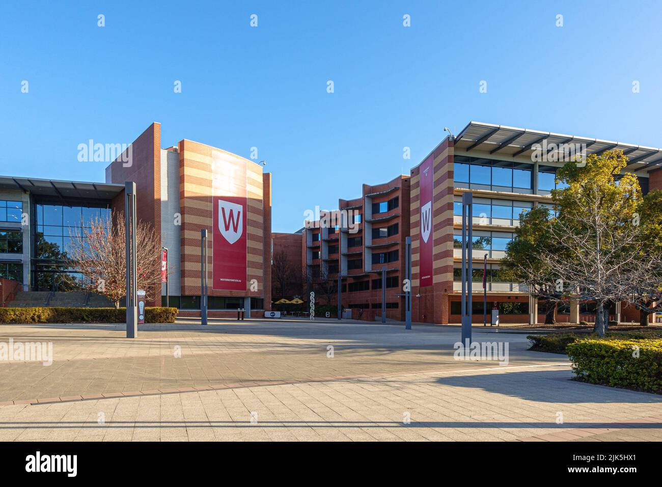 The EA and EB buildings at Western Sydney University's Parramatta South Campus Stock Photo