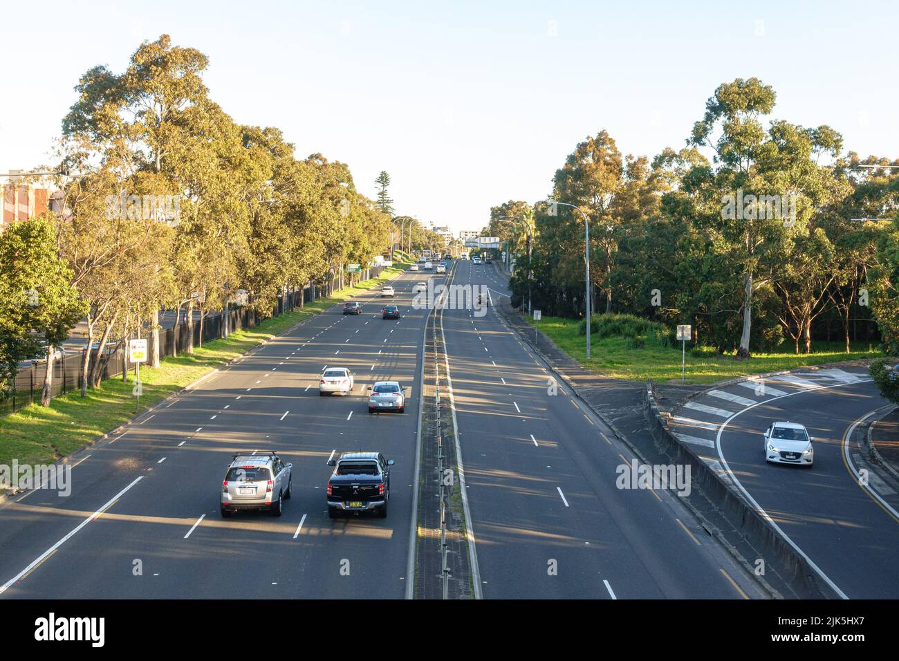 Vehicles on James Ruse Dr in Parramatta, New South Wales Stock Photo