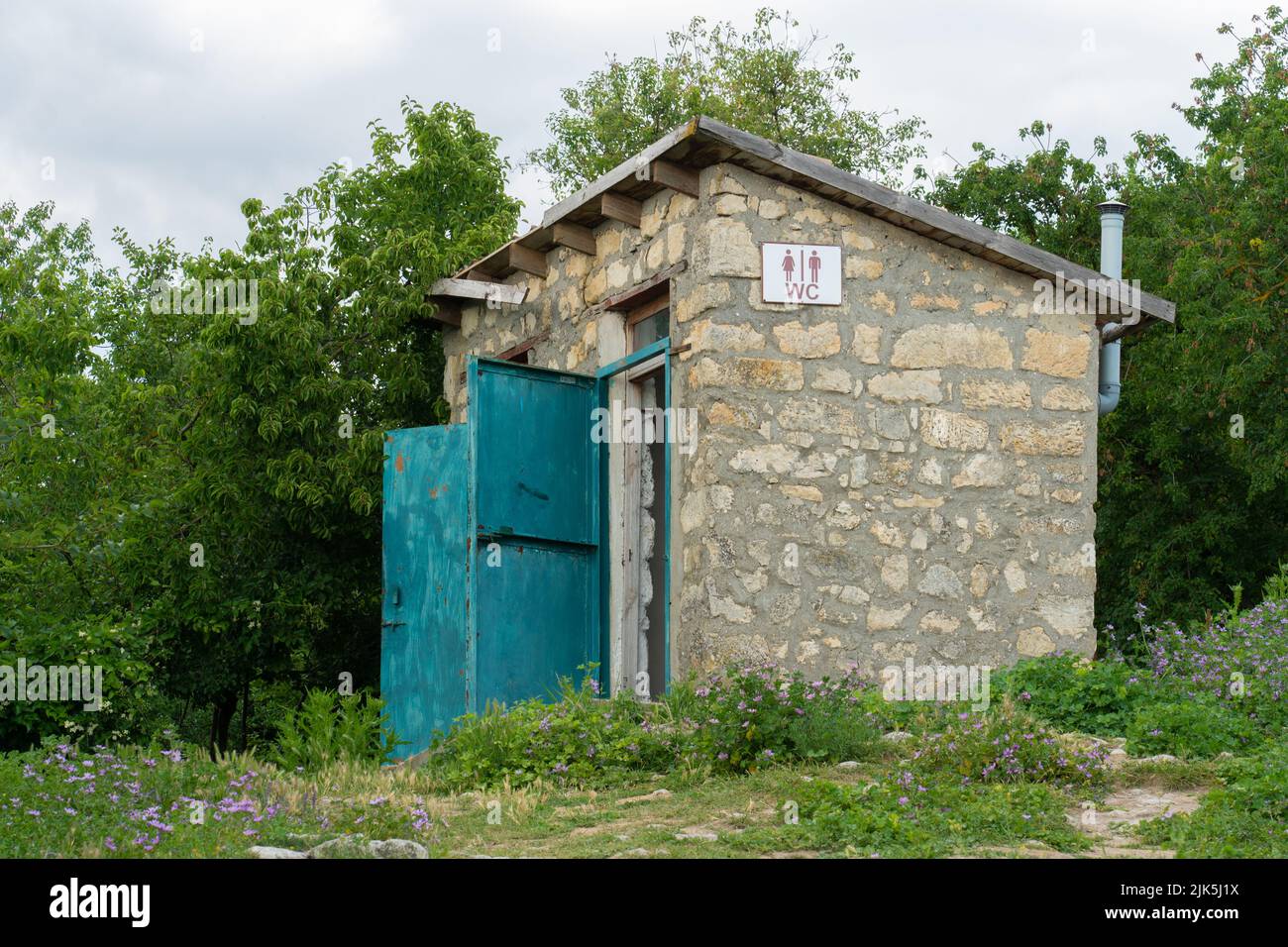 Sign heart stone door toilet old outdoor wood wooden outhouse, from