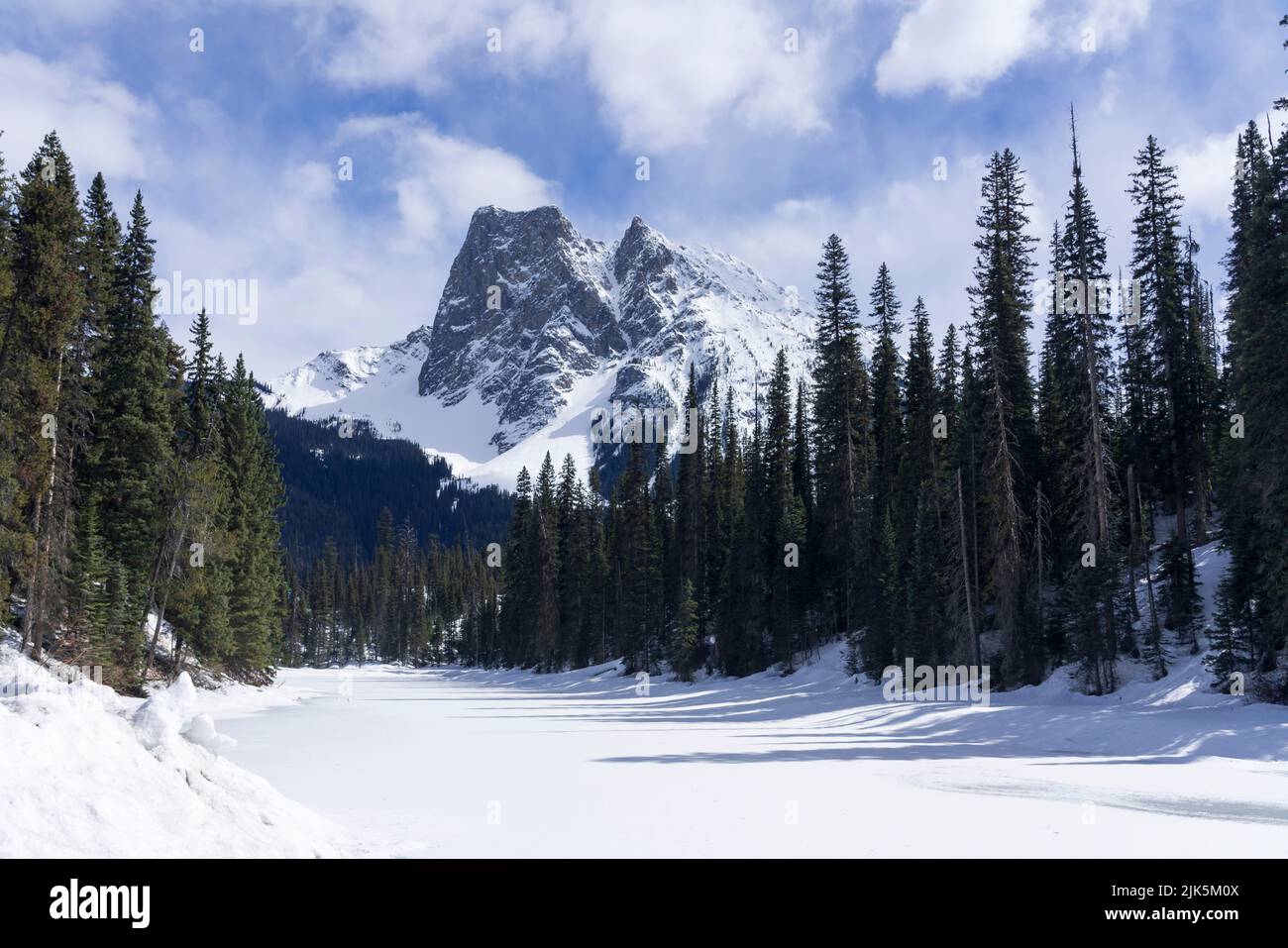 Mount Burgess in winter in Yoho National Park, British Columbia, Canada. Stock Photo