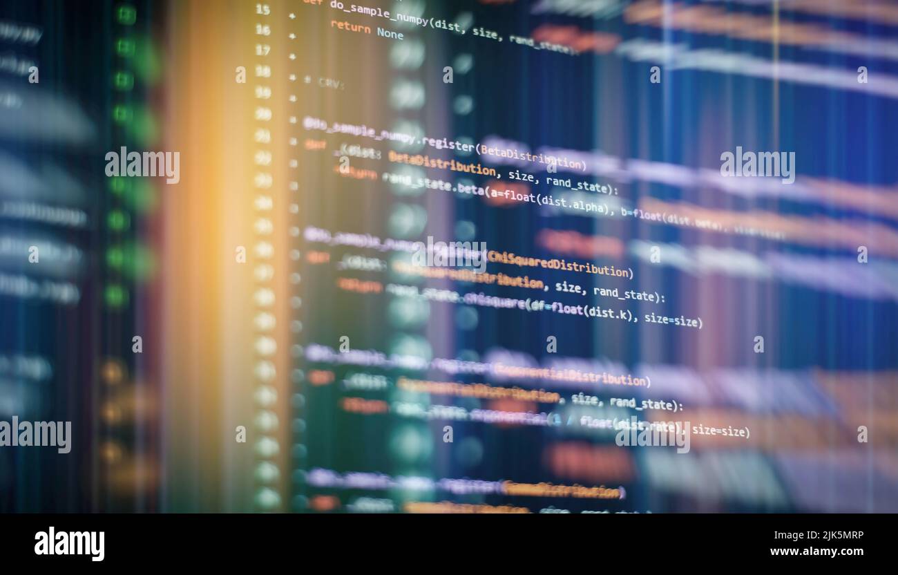 IT business. Python code computer screen. Mobile application design ...