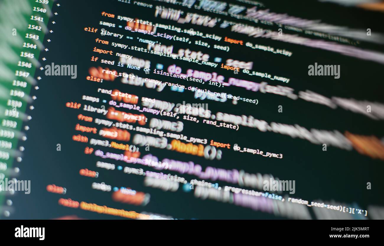IT business. Python code computer screen. Mobile application design ...