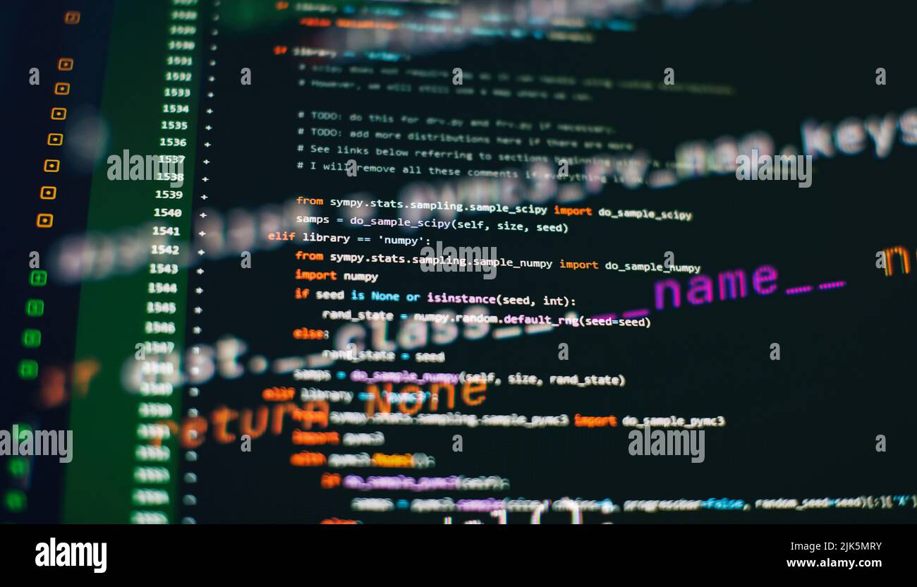WWW programming. Web programming functions on laptop on laptop. IT business. Python code computer screen. Mobile application design Concept. Stock Photo