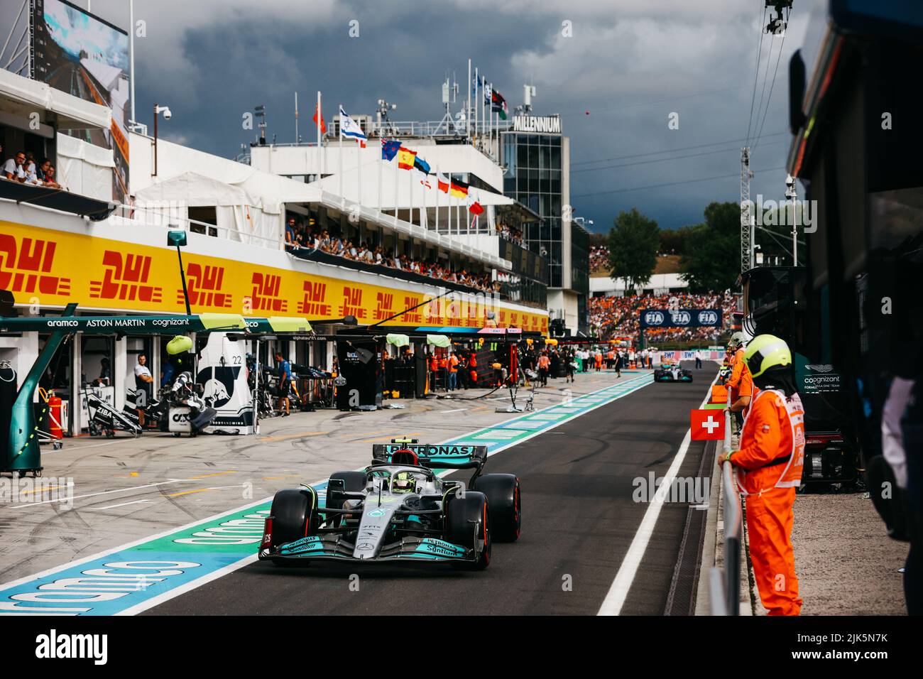 Lewis Hamilton in the pits, Mercedes AMG F1, Russian GP 2019 print by  Motorsport Images