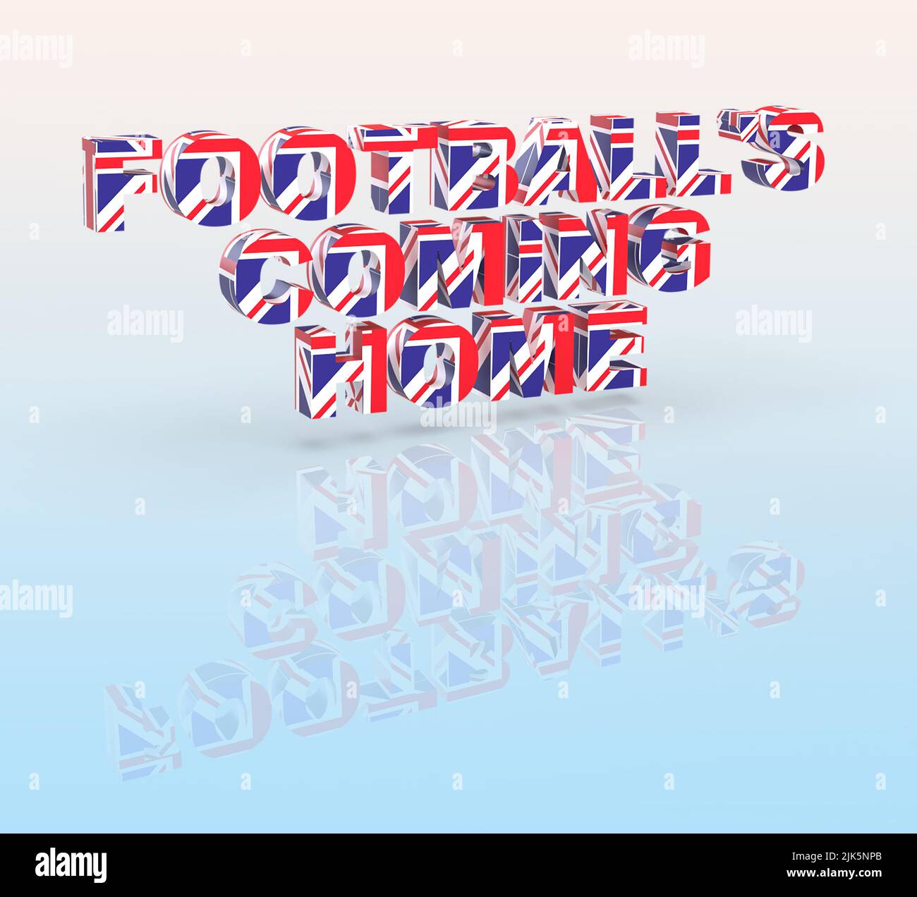 Footballs Coming Home 3D Render with union flag Stock Photo