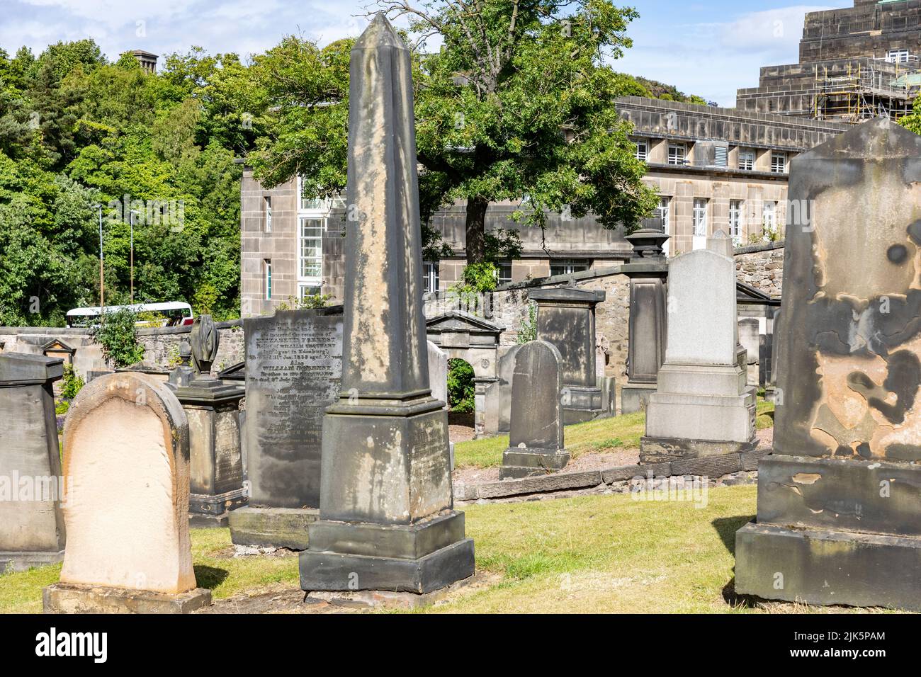 Edinburgh Old Calton Burial ground in the city centre of Edinburgh with headstones and gravestones,Scotland,Uk summer 2022 Stock Photo