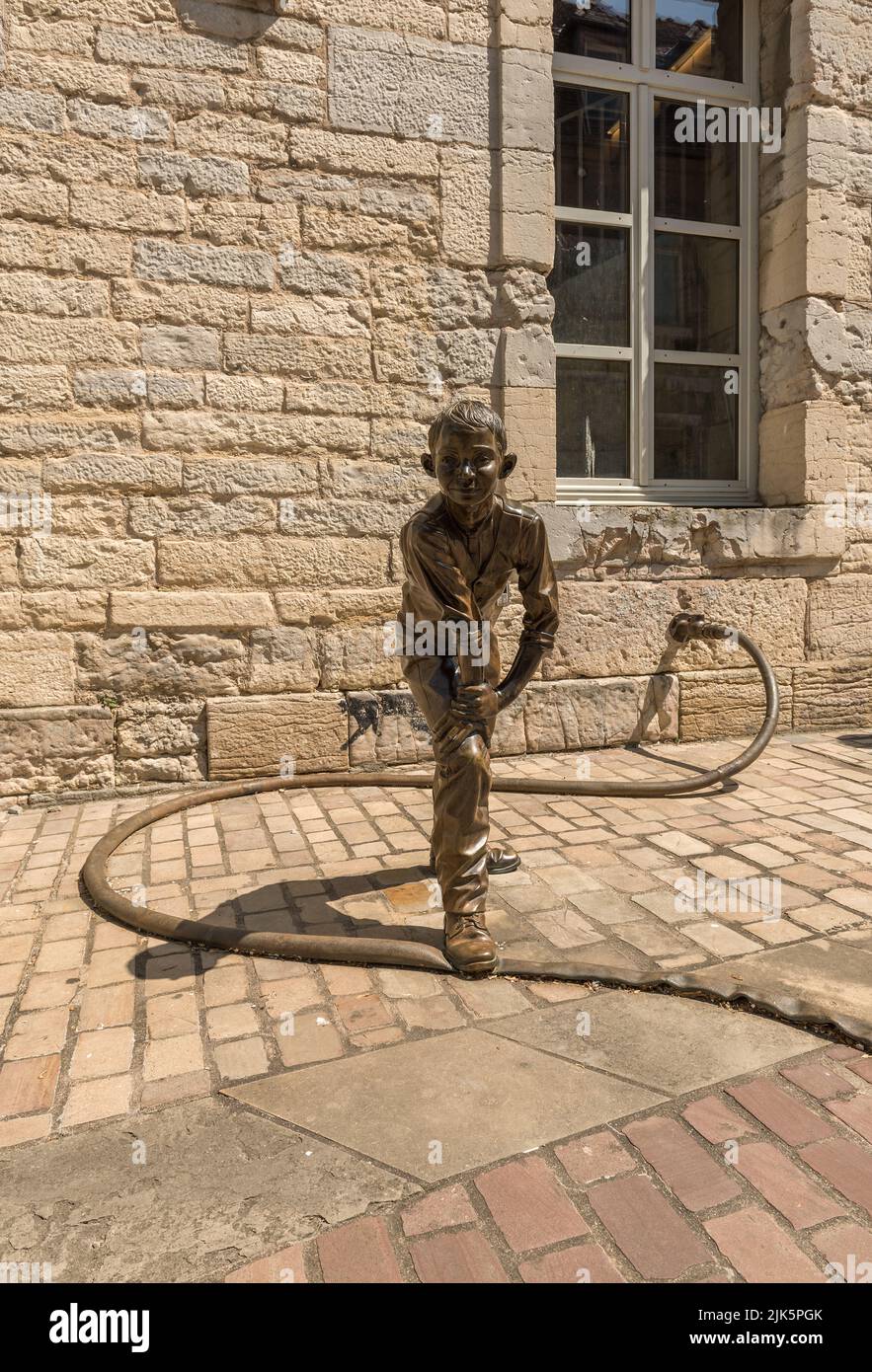 Sculpture of the sprinkler in the city center of Besancon, France Stock Photo