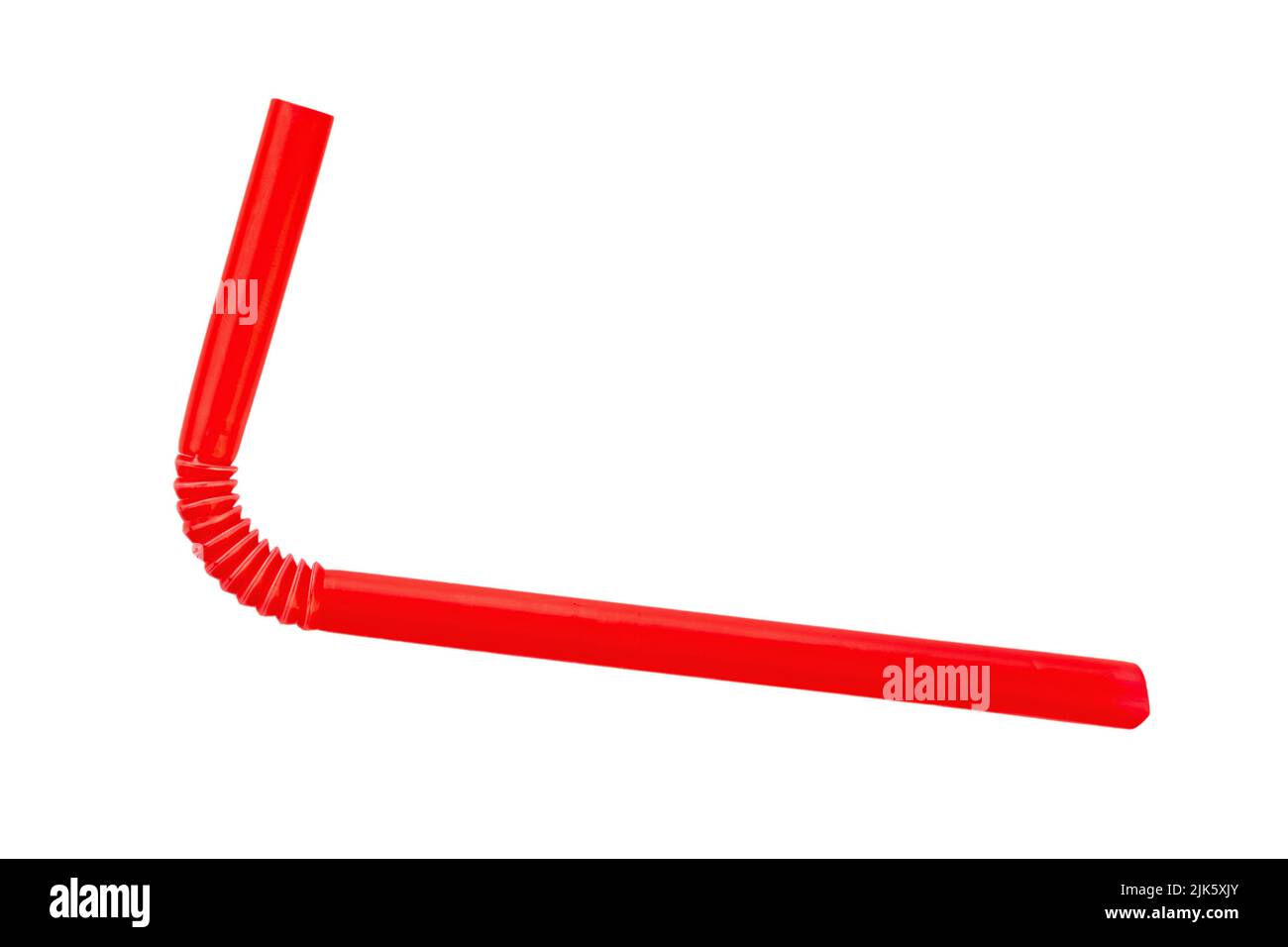 Red straw isolated on white background, full depth of field. File ...