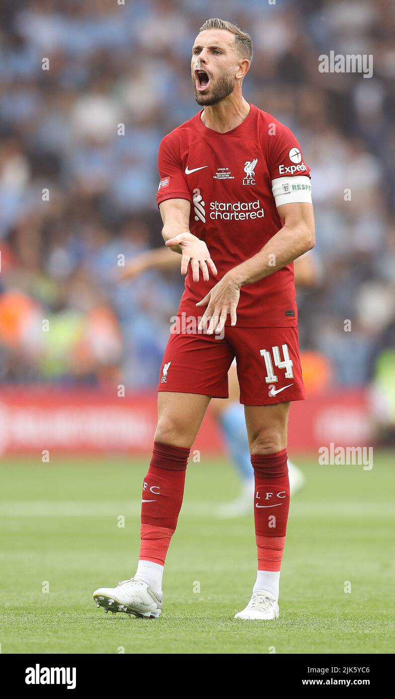 Leicester, England, 30th July 2022. Jordan Henderson of Liverpool during the The FA Community Shield match at the King Power Stadium, Leicester. Picture credit should read: Paul Terry / Sportimage Stock Photo