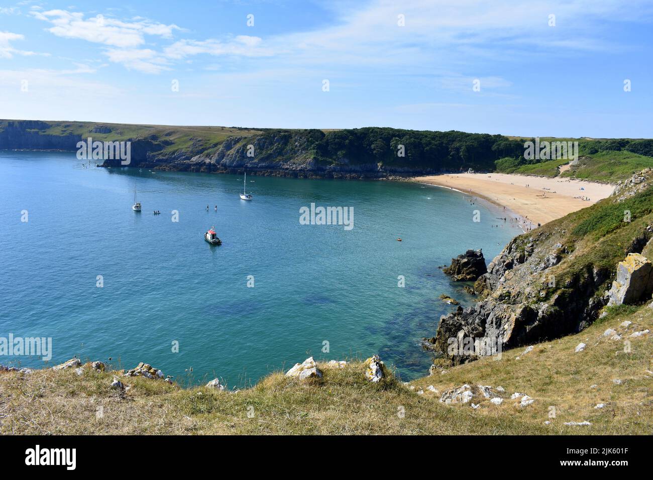 Barafundle beach, Barafundle Bay, Stackpole, Pembrokeshire, Wales Stock Photo