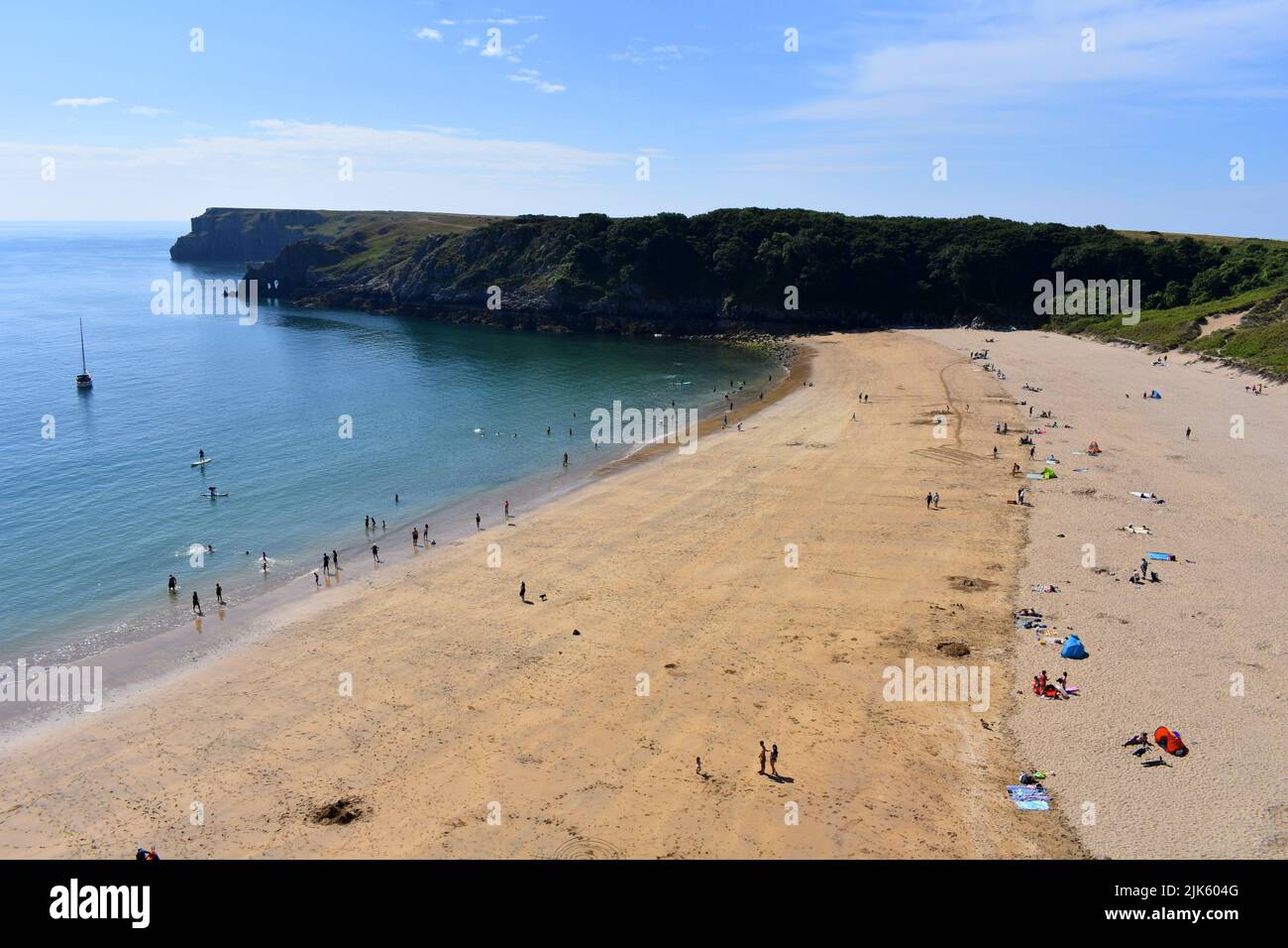 Barafundle beach tourists hi-res stock photography and images - Alamy