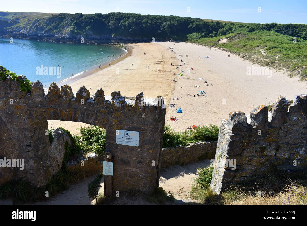 Barafundle beach, Barafundle Bay, Stackpole, Pembrokeshire, Wales Stock ...