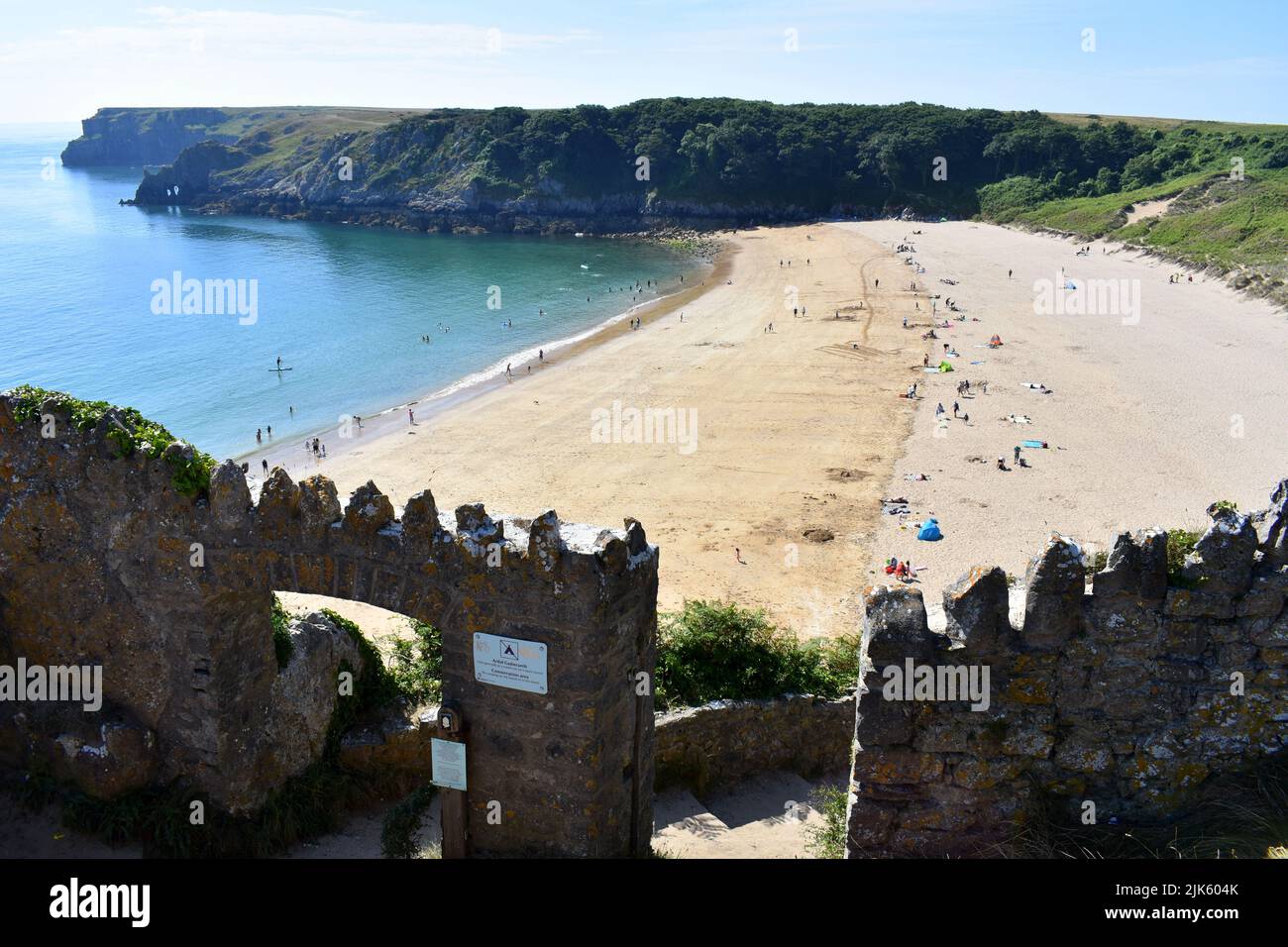 Barafundle beach, Barafundle Bay, Stackpole, Pembrokeshire, Wales Stock ...