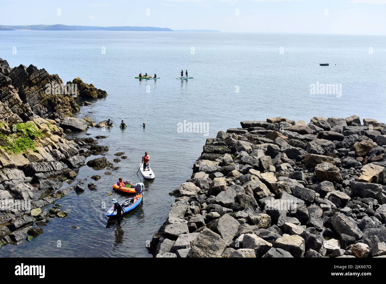 Stackpole Photography Paddle boarders and kayakers returning to Stackpole Quay, Stackpole ...