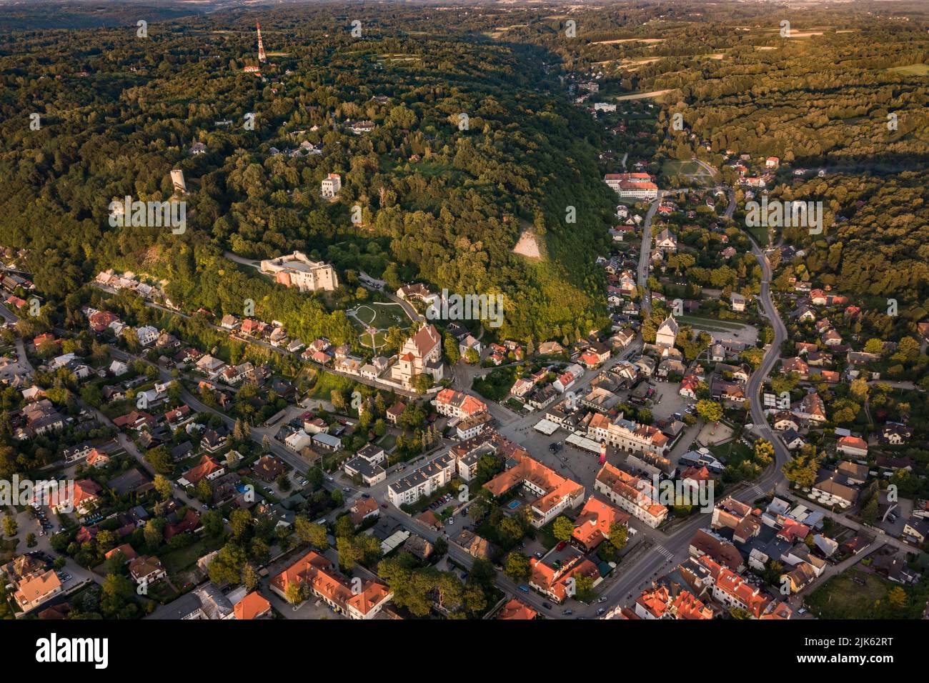 Aerial drone photograph of Kazimierz Dolny, City in Poland. Stock Photo