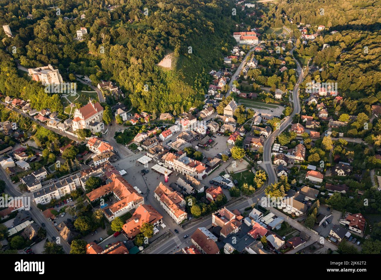 Aerial drone photograph of Kazimierz Dolny, City in Poland. Stock Photo
