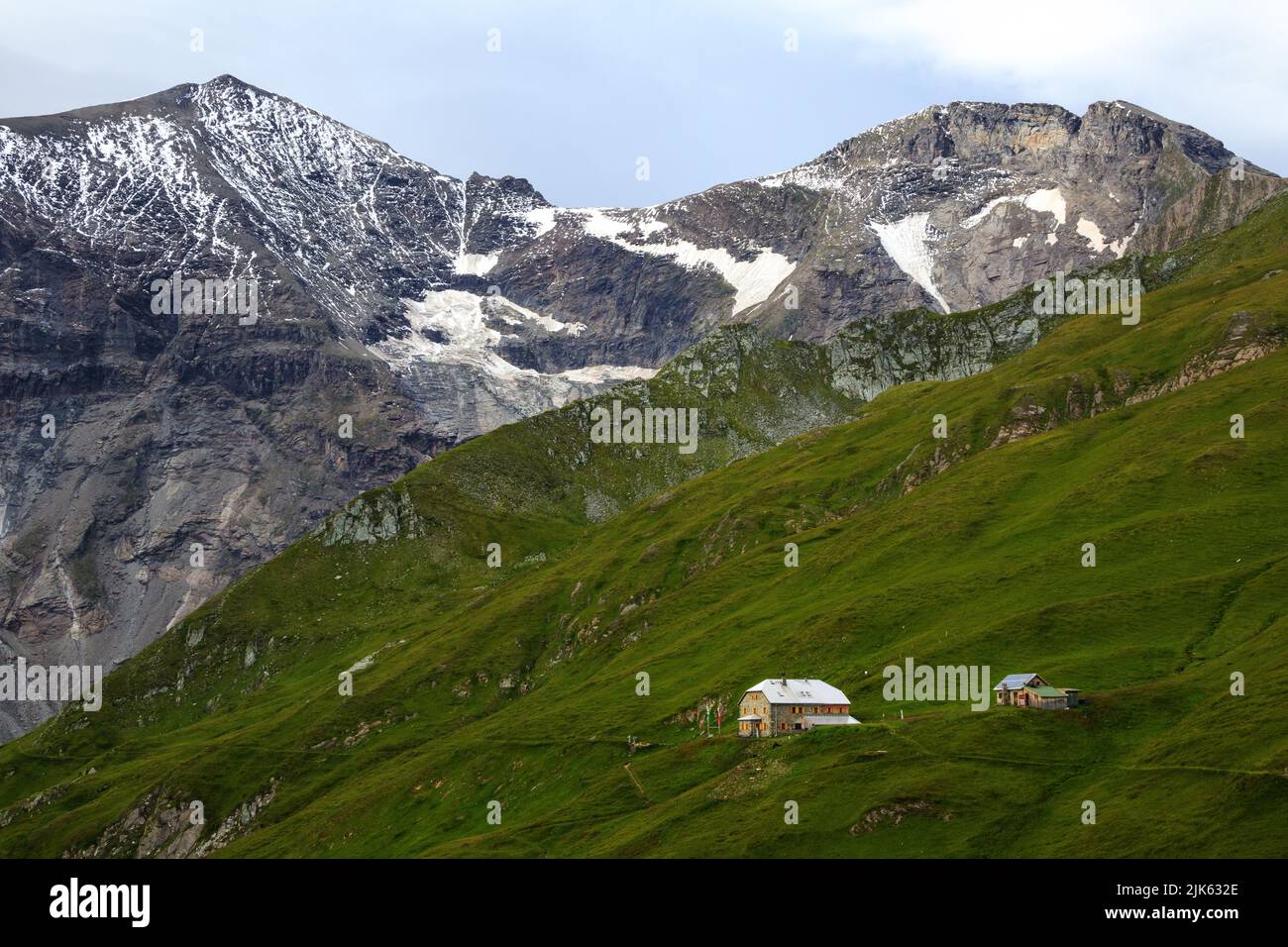 View on Gleiwitzer Hütte alpine refuge. Hohe Tauern National Park. Austrian Alps. Europe. Stock Photo