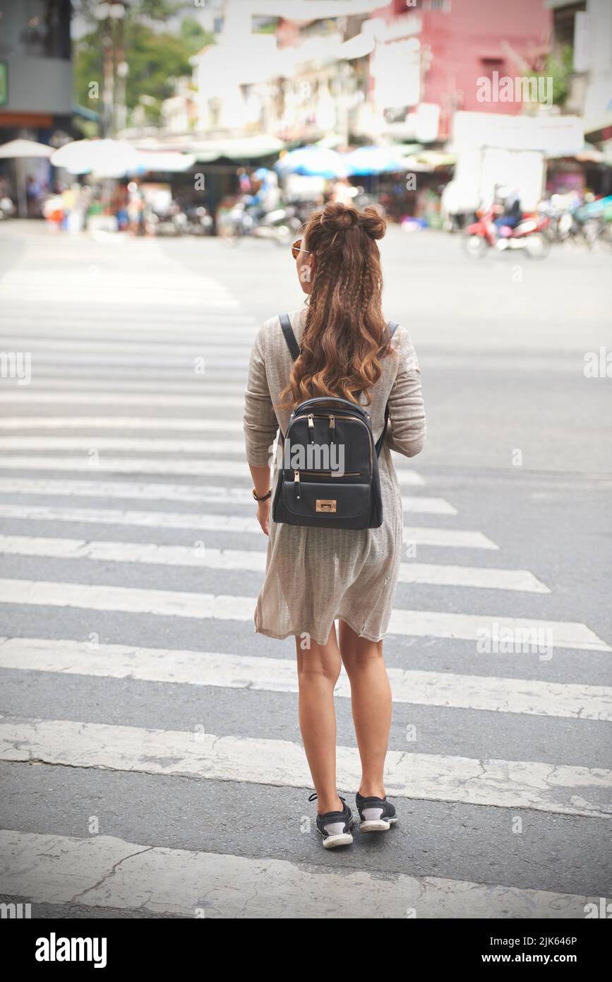 Female teen rear view hi-res stock photography and images - Alamy