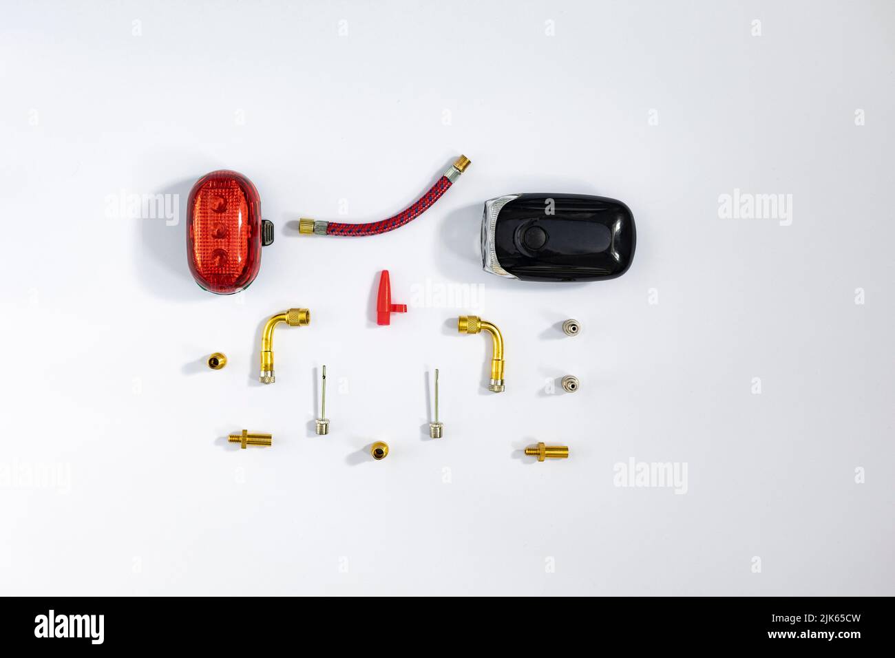 Brass pump adapter valves converter for bicycle on a white background