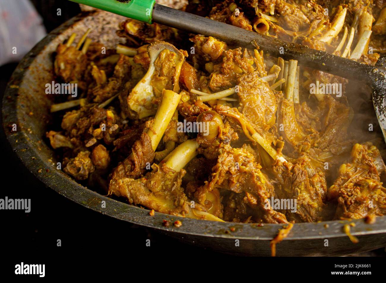 'tengkleng kambing or goat tengkleng is a kind of soup with the main ingredient of goat bones. tengkleng like curry with goat bone material' Stock Photo