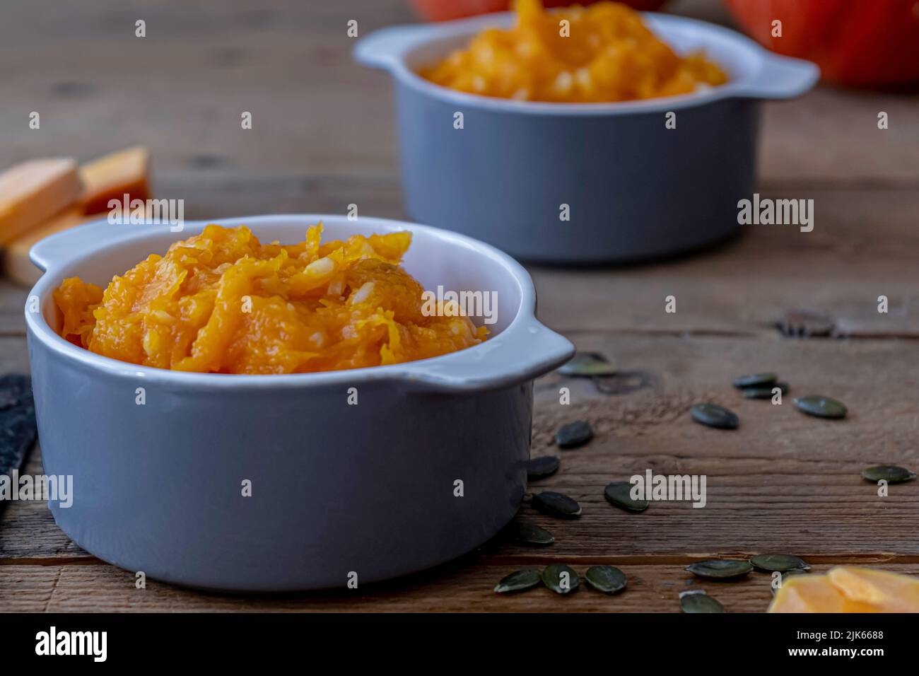 Homemade pumpkin risotto. Healthy food Stock Photo