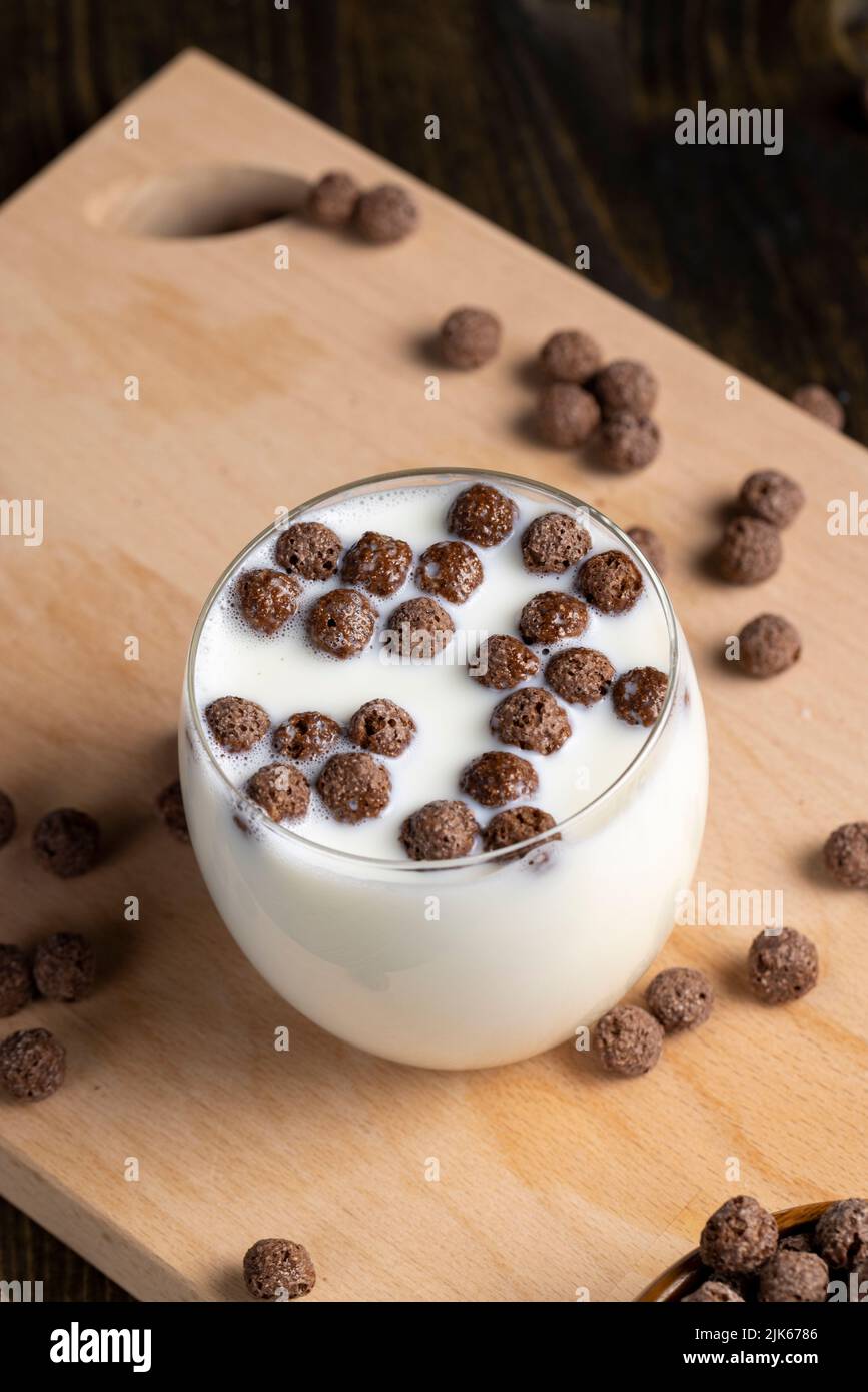 chocolate balls are used as a dry breakfast with the addition of milk