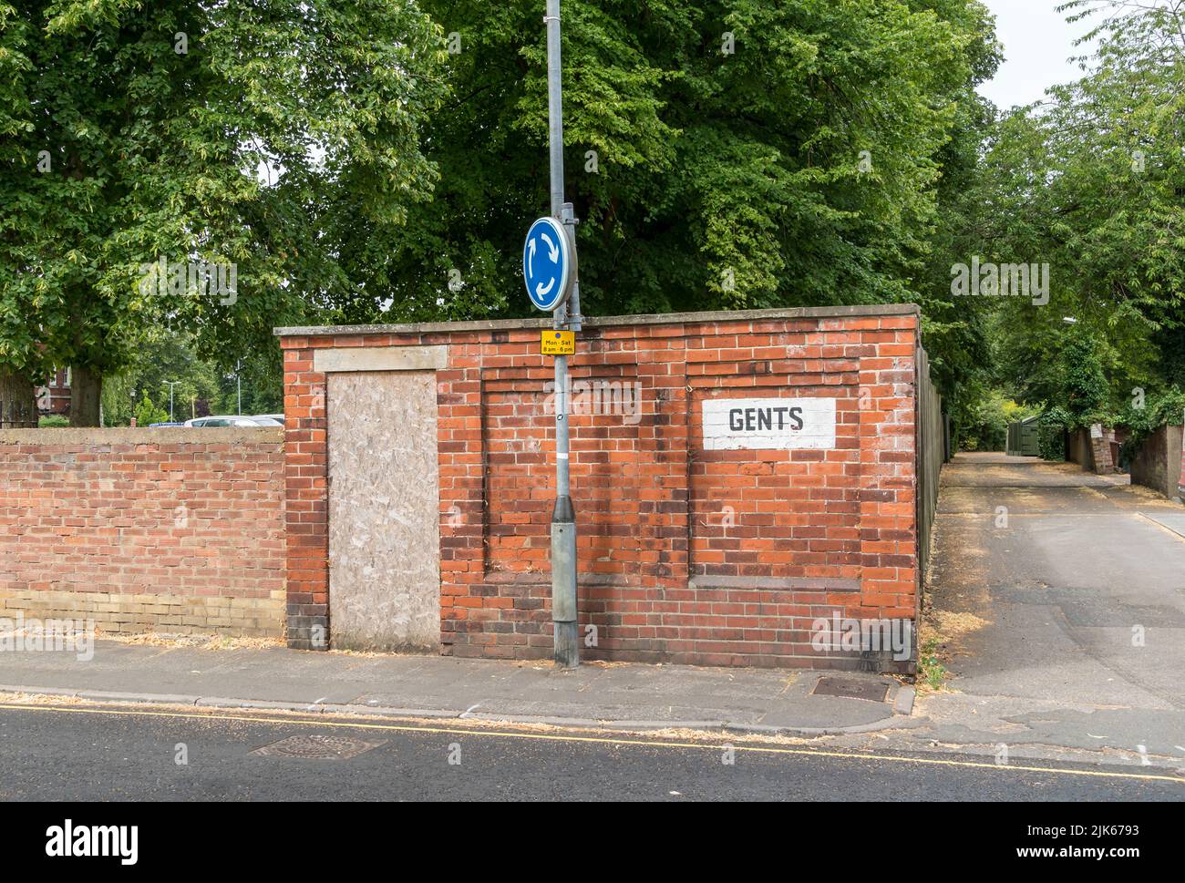 Gents toilet closed permanently The Lawn, Union Road, Lincoln 2022 Stock Photo