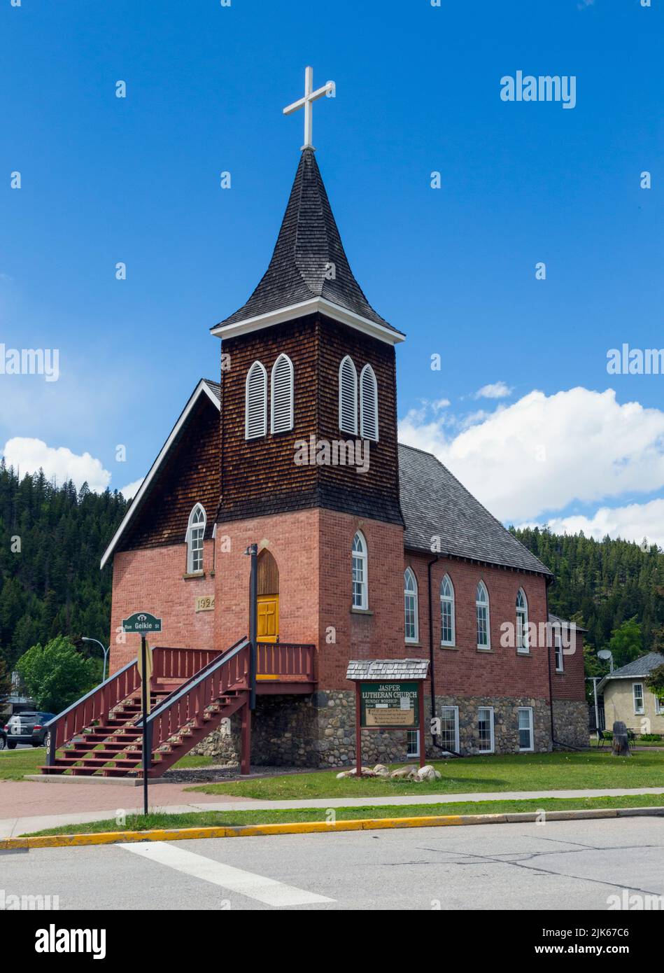 Jasper Lutheran Church. Alberta, Canada. Jasper National Park. Stock Photo