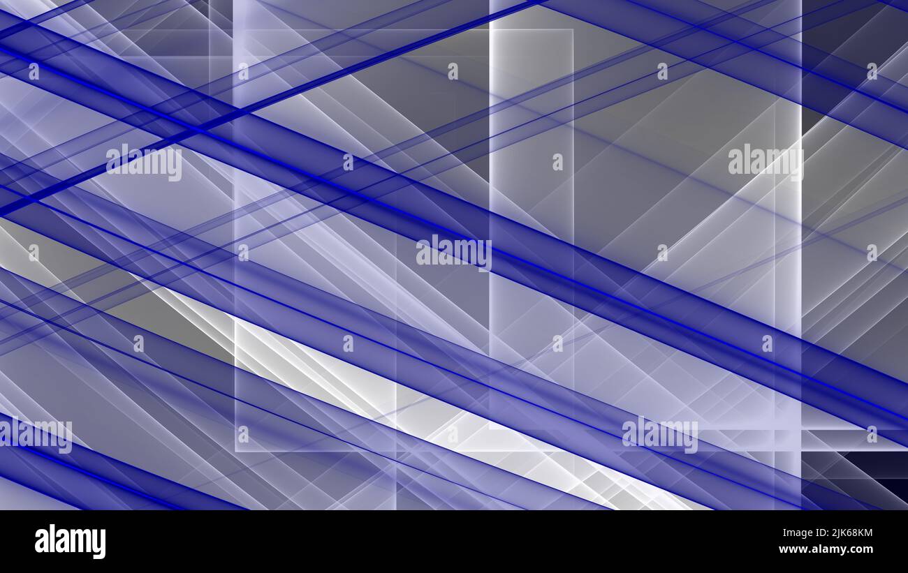 Abstrakter Hintergrund, blau, bleu, 8K  hell, dunkel, schwarz, weiß, grau,  Strahl, Laser, Nebel, Streifen, Gitter, Quadrat, Verlauf Stock Photo