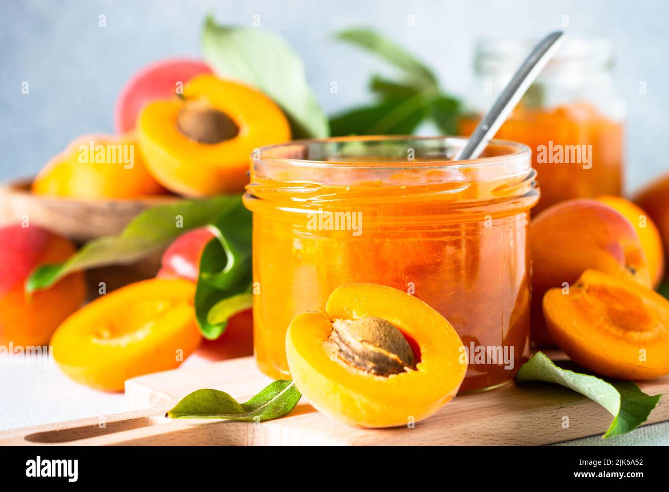 Apricot jam in glass jar hi-res stock photography and images - Alamy