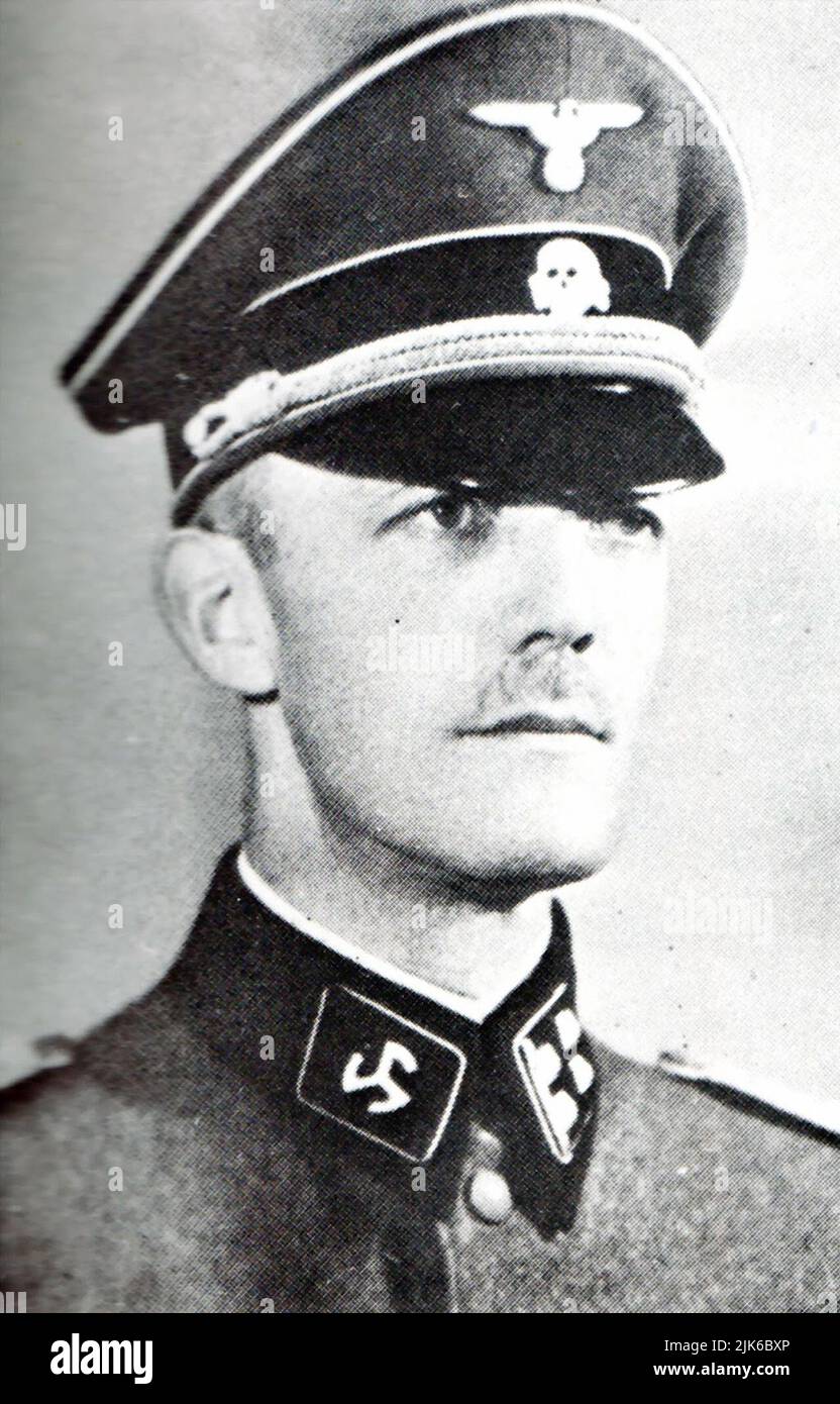 The Nazi German elite troops the Waffen-SS had many divisions of foreign volunteers who believed in nazism. Christian Peder Kryssing, who was a commander of the Danish SS Division Free Corps Denmark Stock Photo