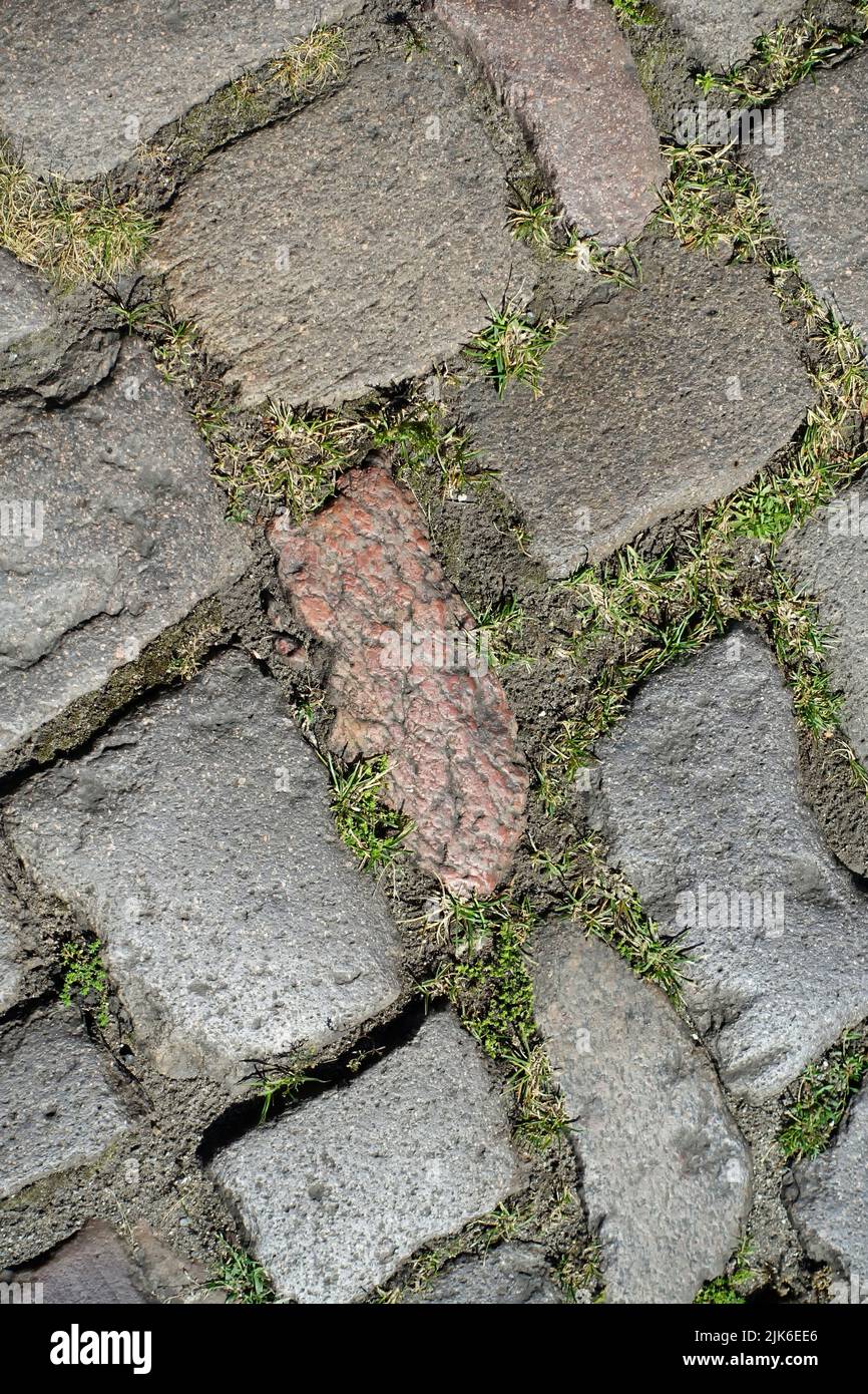 Old cobbled stone street in Berlin Stock Photo