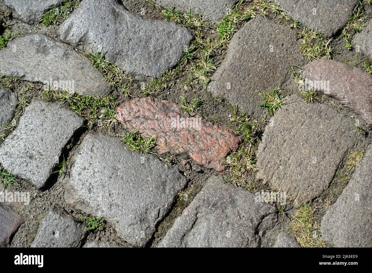 Old cobbled stone street in Berlin Stock Photo