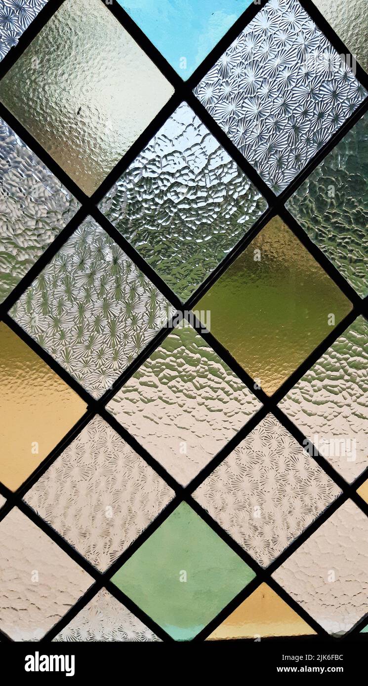 stained glass window with different colours and surface Stock Photo Alamy